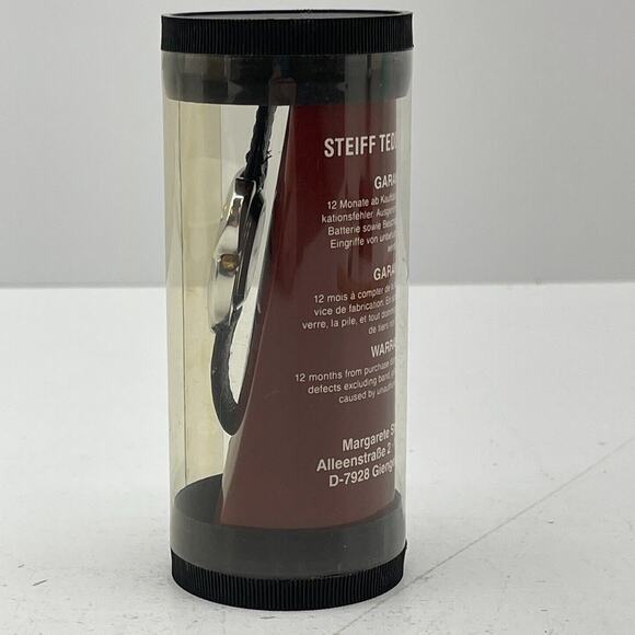 Steiff Teddy Head 1991 Analog Wrist Watch Brown Faux Leather Strap Vintage - Picture 2 of 8